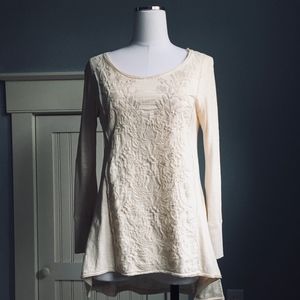 Caite Tone on Tone Embroidered Tunic.